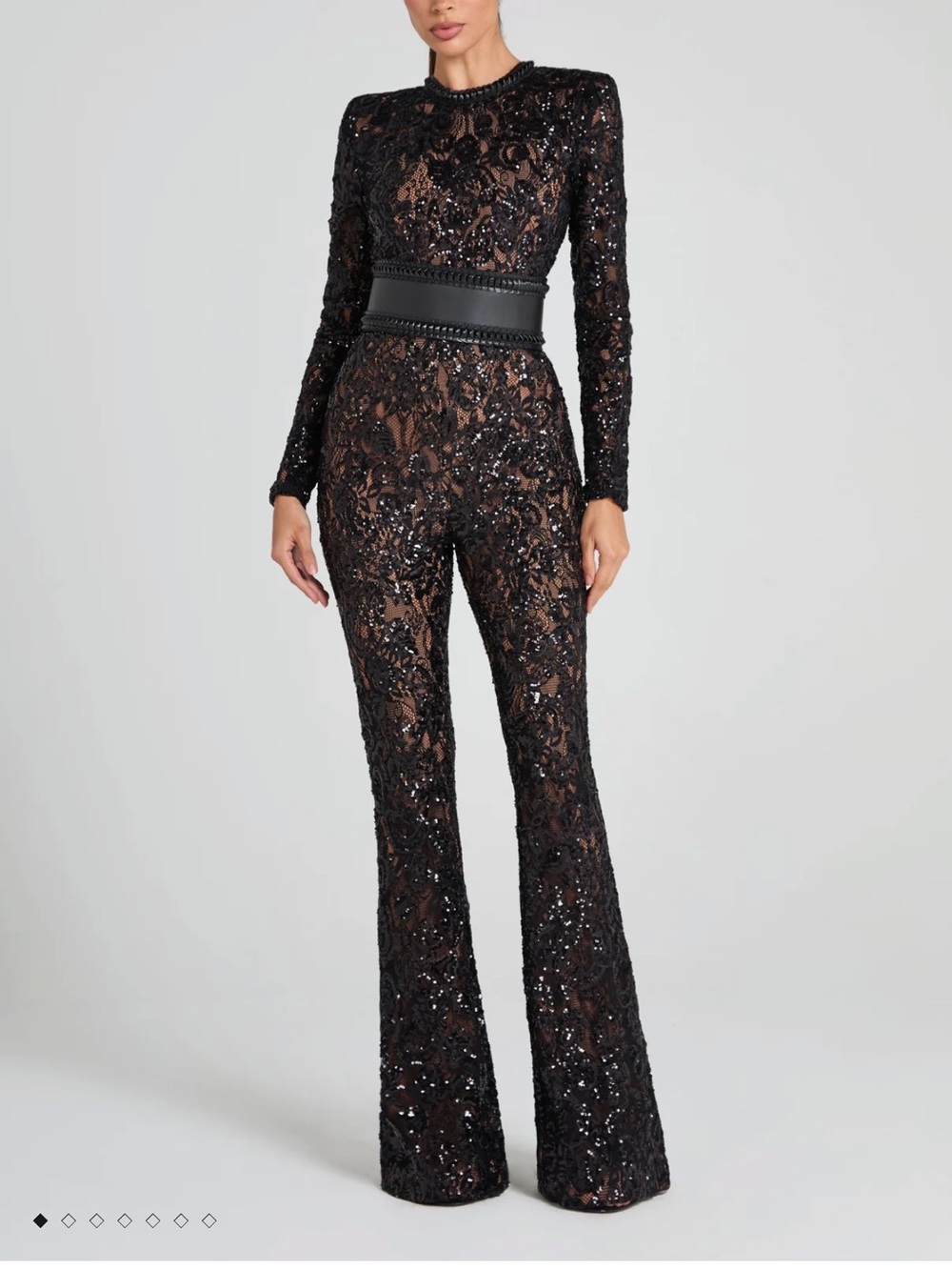 Nadine merabi Bella Sequin Lace Jumpsuit